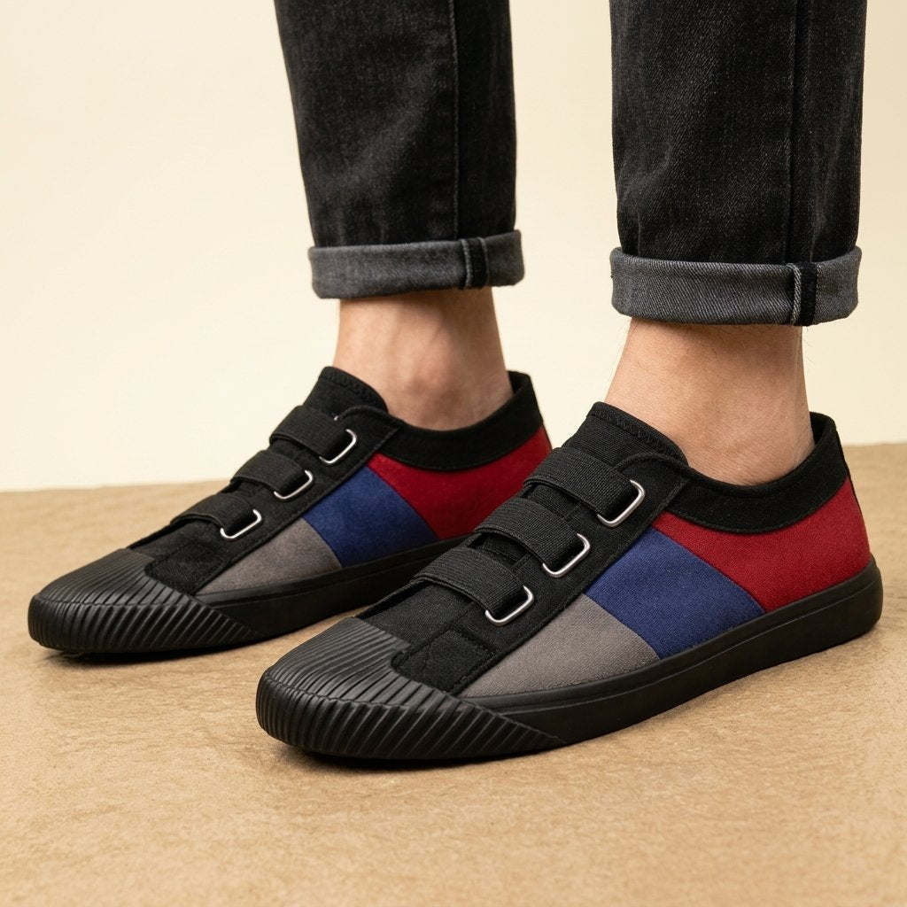 Sneaker Damen mit strukturiertem Schnitt und praktischen Riemen - J&B - 9 - Jasminaboutique.com