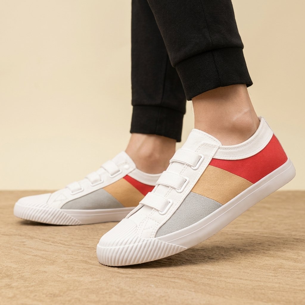 Sneaker Damen mit strukturiertem Schnitt und praktischen Riemen - J&B - 15 - Jasminaboutique.com
