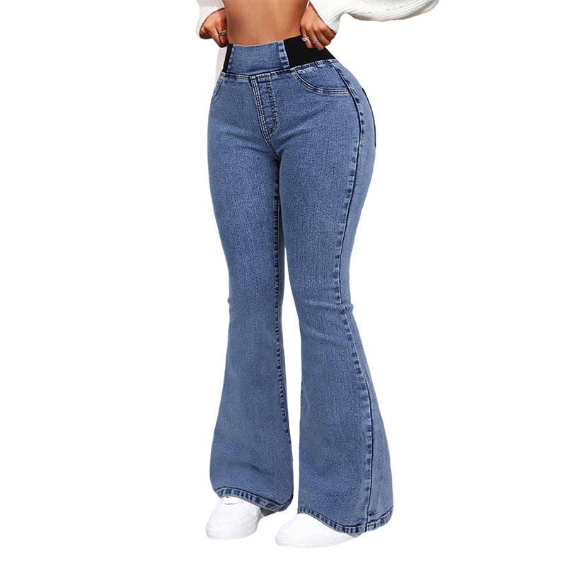 Damen High-Waist Schlagjeans mit figurschmeichelndem Schnitt - J&B - 9 - Jasminaboutique.com