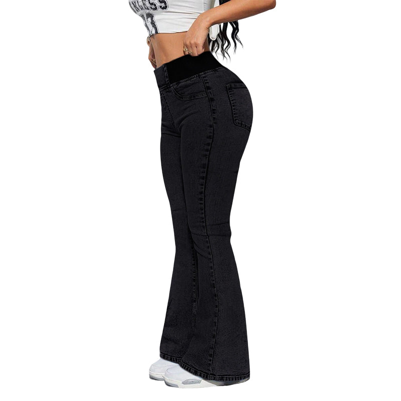Damen High-Waist Schlagjeans mit figurschmeichelndem Schnitt - J&B - 10 - Jasminaboutique.com