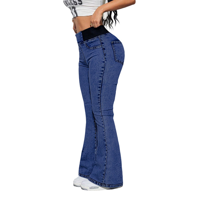 Damen High-Waist Schlagjeans mit figurschmeichelndem Schnitt - J&B - 11 - Jasminaboutique.com