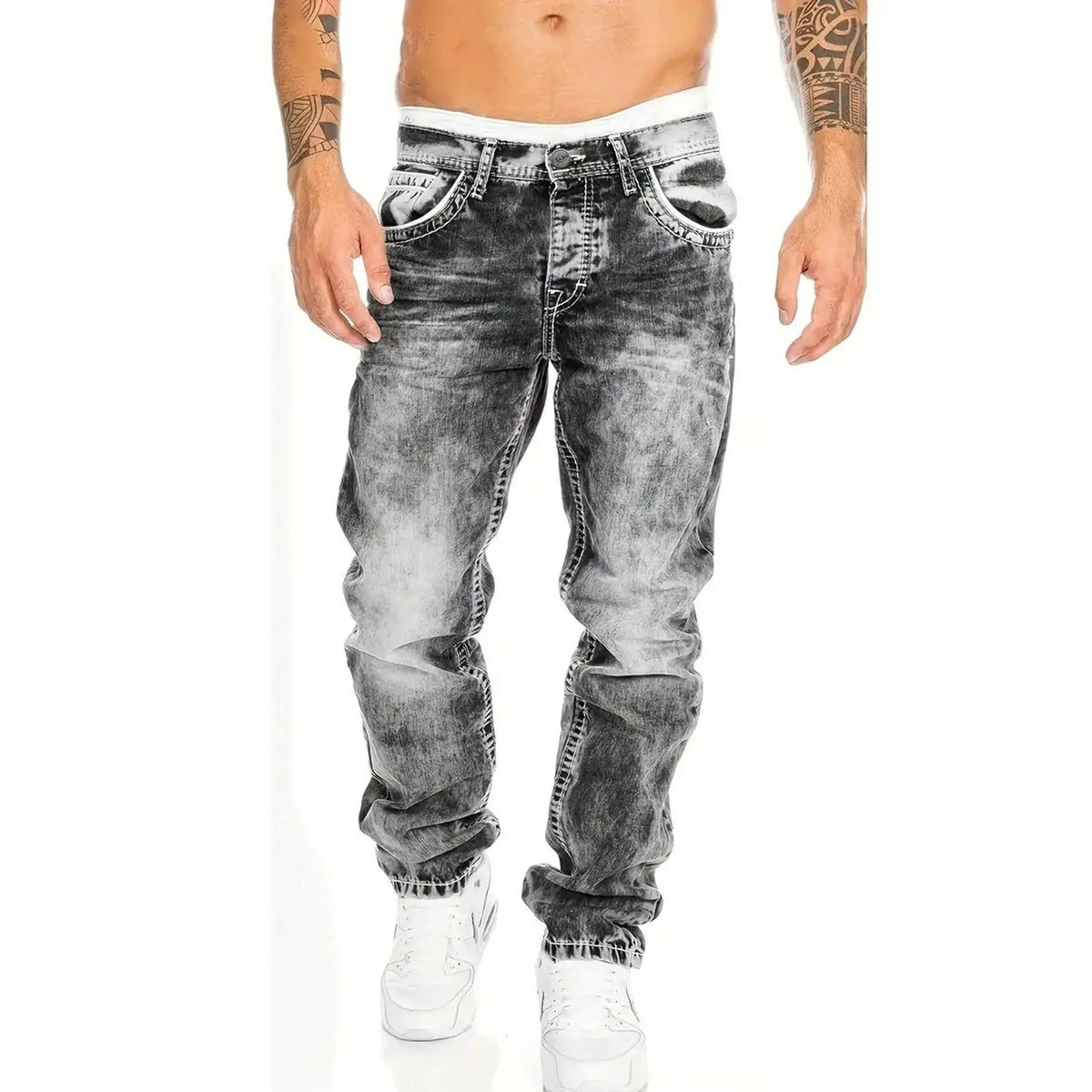 Jeans Herren mit geradem Bein und lässigem Schnitt - J&B - 1 - Jasminaboutique.com