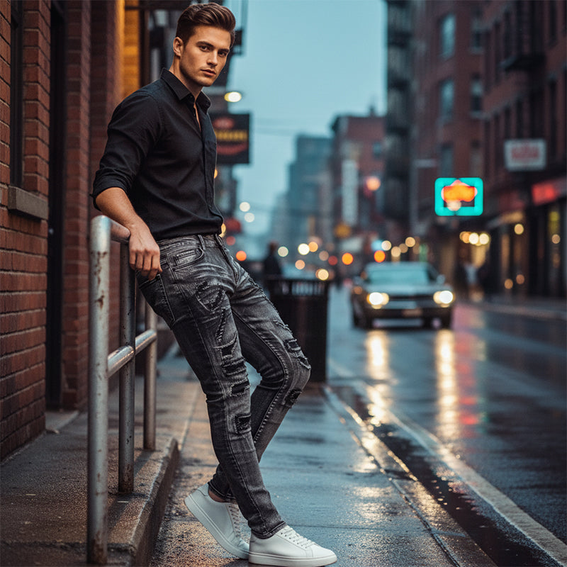 Herren Slim-Fit Destroyed Jeans mit modernem Schnitt - J&B - 1 - Jasminaboutique.com