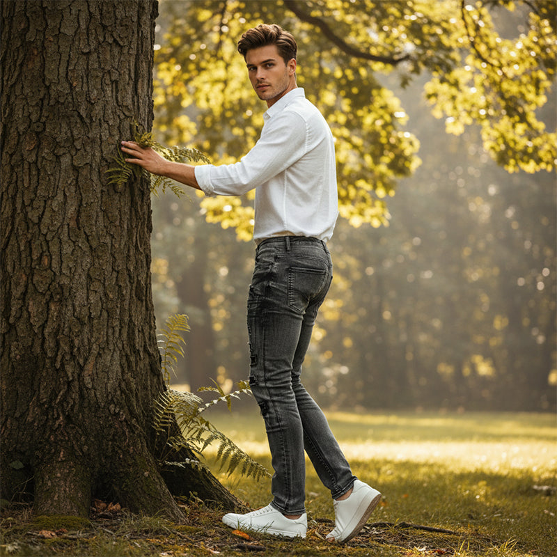 Herren Slim-Fit Destroyed Jeans mit modernem Schnitt - J&B - 2 - Jasminaboutique.com