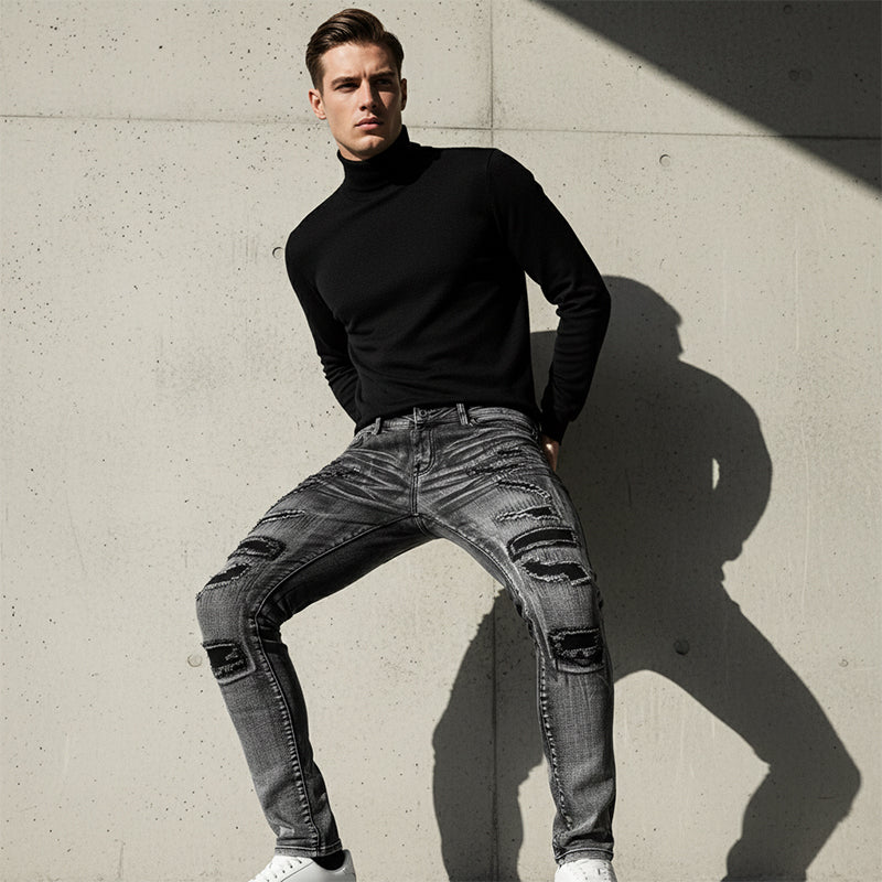 Herren Slim-Fit Destroyed Jeans mit modernem Schnitt - J&B - 5 - Jasminaboutique.com