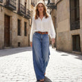 Damen Vintage Jeans mit hohem Bund und weitem Bein - J&B - 6 - Jasminaboutique.com