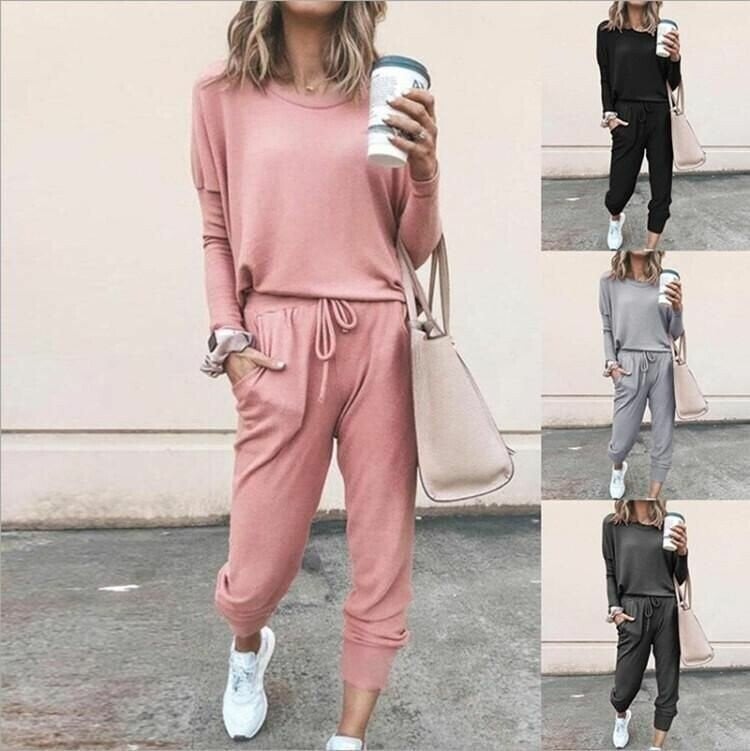 Zwei-Teiliges Outfit Damen mit lässigem Schnitt und elastischem Bund - J&B - 1 - Jasminaboutique.com
