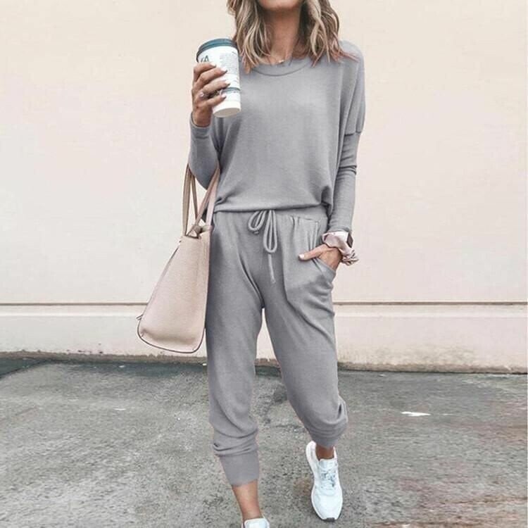 Zwei-Teiliges Outfit Damen mit lässigem Schnitt und elastischem Bund - J&B - 5 - Jasminaboutique.com