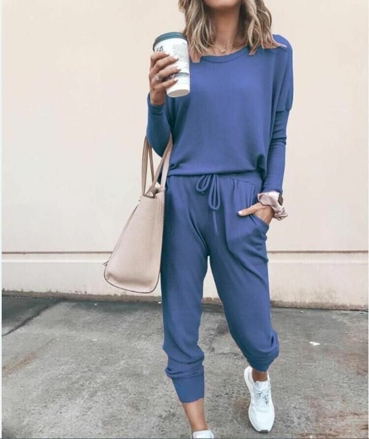 Zwei-Teiliges Outfit Damen mit lässigem Schnitt und elastischem Bund - J&B - 7 - Jasminaboutique.com