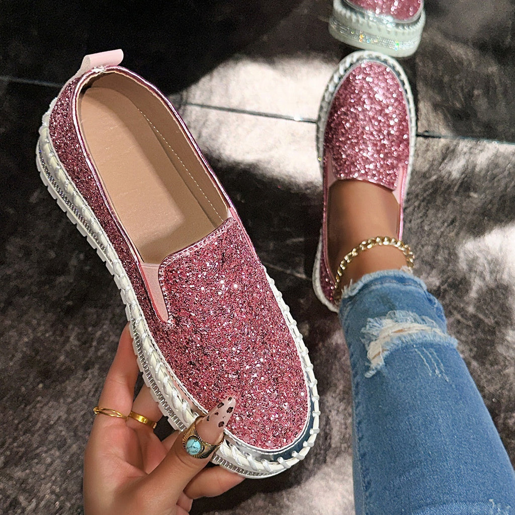 Damen Slip-On Schuhe mit Glitzer-Detail - J&B - 3 - Jasminaboutique.com