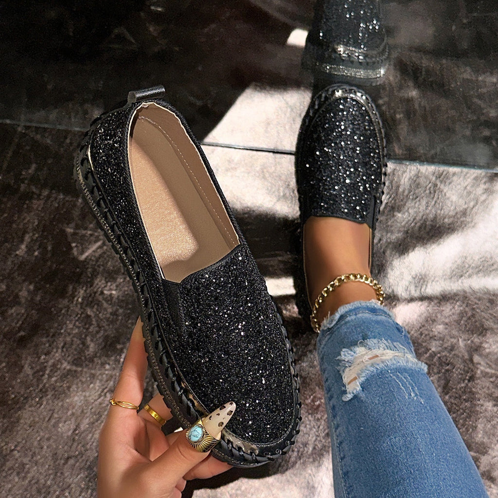 Damen Slip-On Schuhe mit Glitzer-Detail - J&B - 5 - Jasminaboutique.com