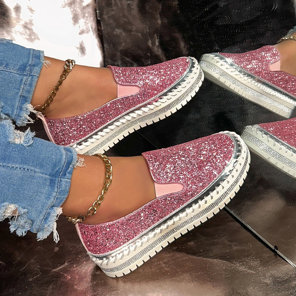Damen Slip-On Schuhe mit Glitzer-Detail - J&B - 6 - Jasminaboutique.com