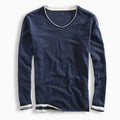 Shirt Herren mit V-Ausschnitt und kontrastierendem Saum - J&B - 1 - Jasminaboutique.com