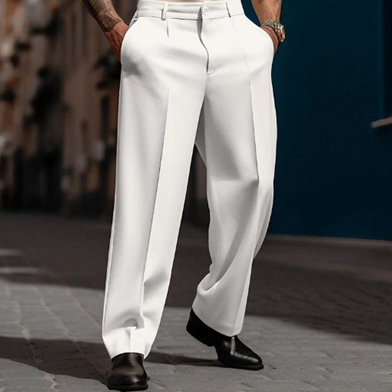 Herren-Hose mit Bundfalten und weitem Bein – Lässiger Schnitt für höchsten Tragekomfort - J&B - 11 - Jasminaboutique.com