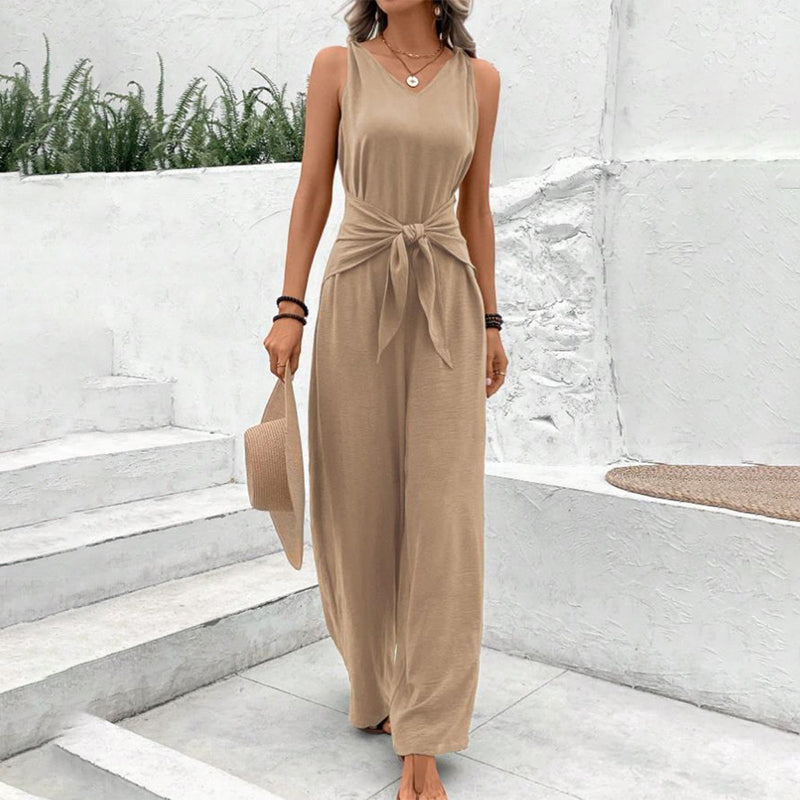 Jumpsuit Damen mit Taillenbindeband und lässigem Schnitt - J&B - 5 - Jasminaboutique.com