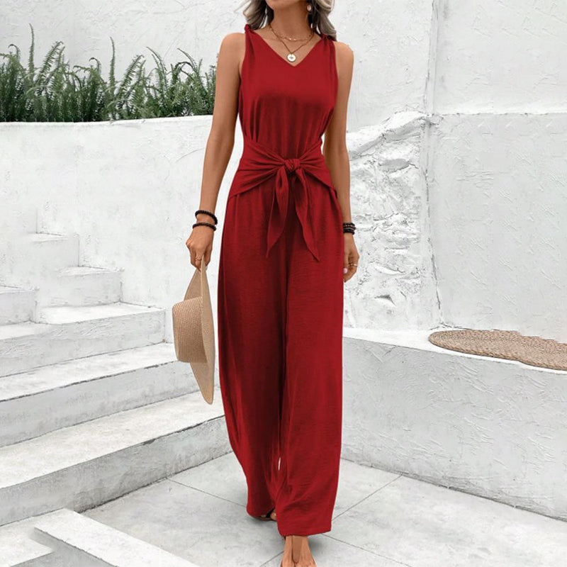 Jumpsuit Damen mit Taillenbindeband und lässigem Schnitt - J&B - 7 - Jasminaboutique.com