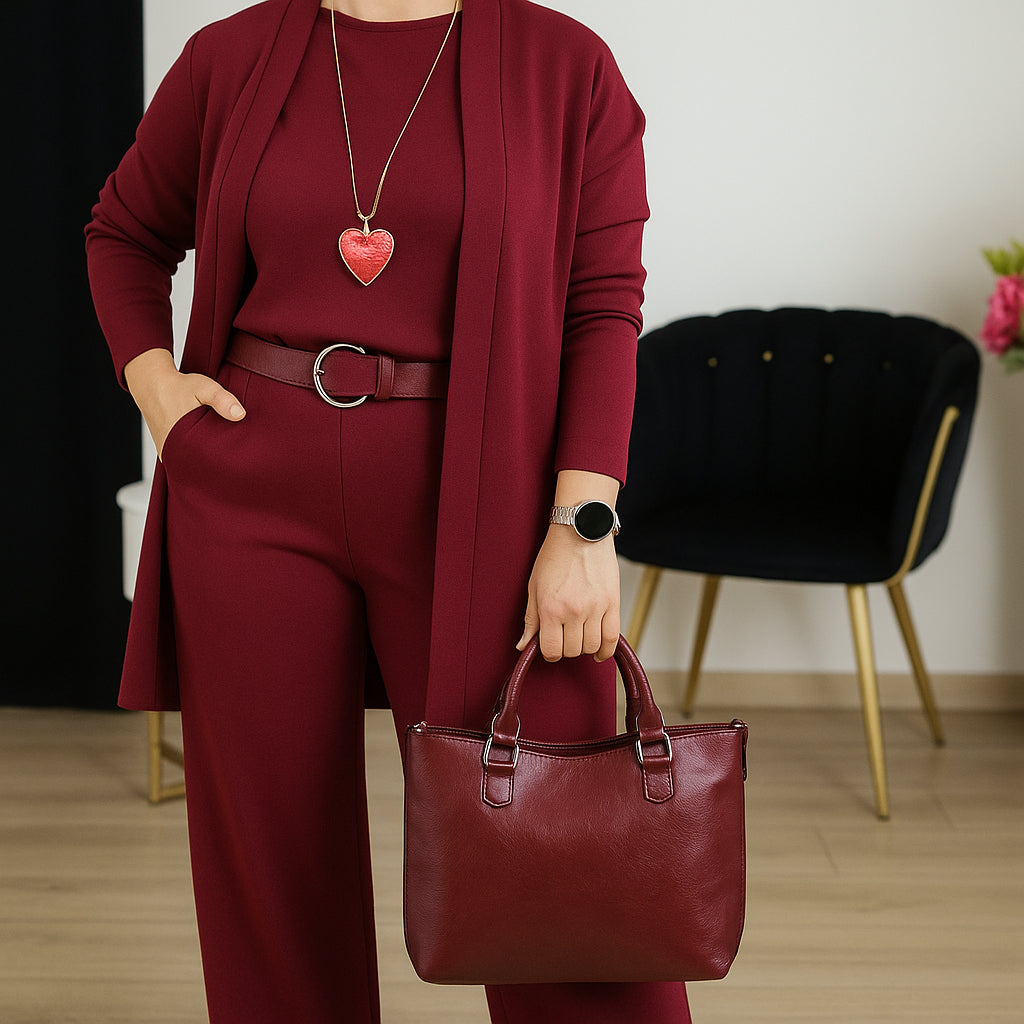 Damen Outfit mit Cardigan und weitem Hosen - J&B - 3 - Jasminaboutique.com