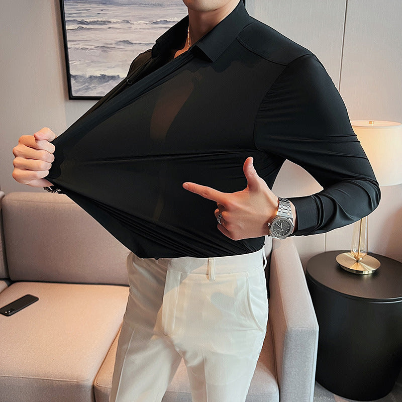 Herren Button-Down-Hemd mit schmalem Schnitt und pflegeleichtem Design - J&B - 5 - Jasminaboutique.com