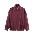 Damen Bomberjacke im Oversize-Schnitt mit asymmetrischem Reißverschluss - J&B - 6 - Jasminaboutique.com