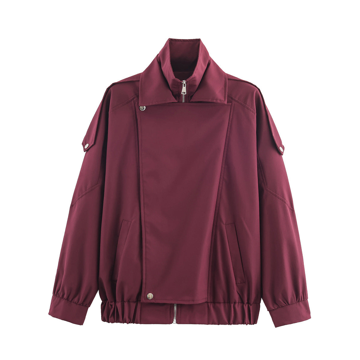 Damen Bomberjacke im Oversize-Schnitt mit asymmetrischem Reißverschluss - J&B - 6 - Jasminaboutique.com