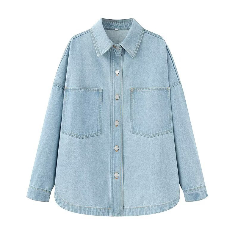 Damen Oversize Hemdjacke im Boxy-Schnitt mit Brusttaschen - J&B - 7 - Jasminaboutique.com