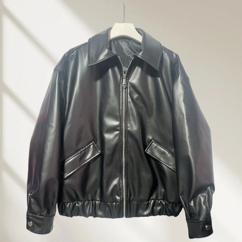 Damen Oversized Bomberjacke mit elastischem Bund und Pattentaschen - J&B - 4 - Jasminaboutique.com