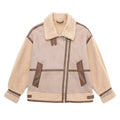 Damen Oversized Fliegerjacke mit asymmetrischem Reißverschluss und Teddyfutter - J&B - 2 - Jasminaboutique.com