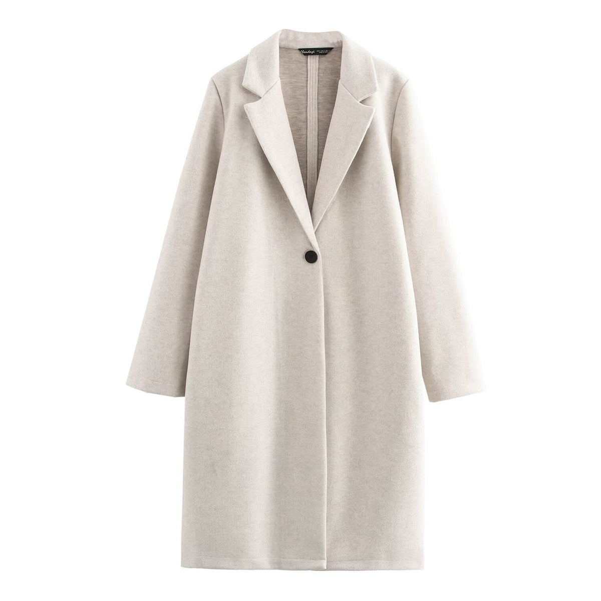 Damen Longline-Mantel mit Reverskragen und Ein-Knopf-Verschluss - J&B - 2 - Jasminaboutique.com