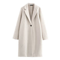 Damen Longline-Mantel mit Reverskragen und Ein-Knopf-Verschluss - J&B - 6 - Jasminaboutique.com