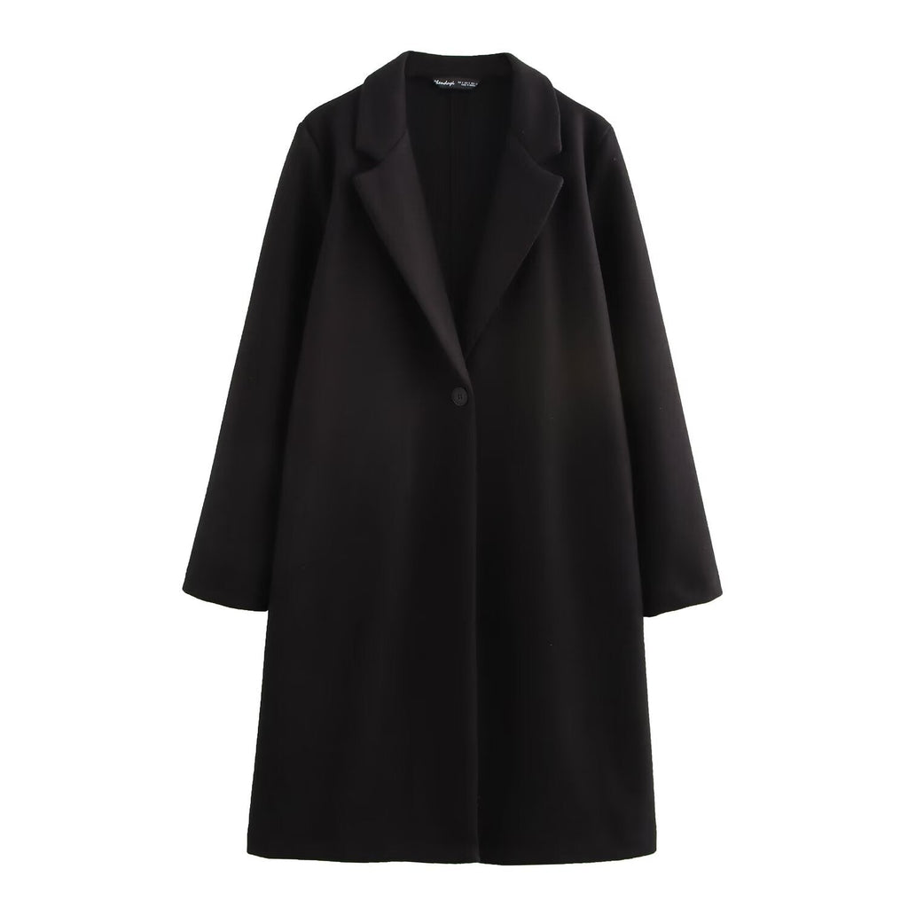 Damen Longline-Mantel mit Reverskragen und Ein-Knopf-Verschluss - J&B - 7 - Jasminaboutique.com