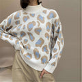 Damen Oversize Pullover mit hohem Rollkragen und modischem Muster - J&B - 1 - Jasminaboutique.com