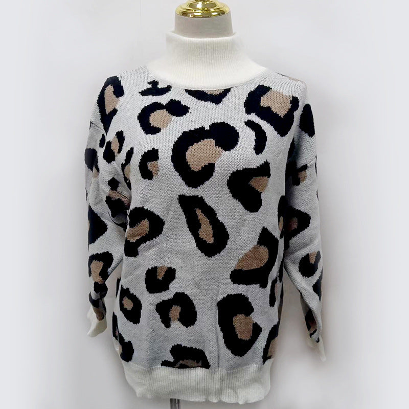 Damen Oversize Pullover mit hohem Rollkragen und modischem Muster - J&B - 6 - Jasminaboutique.com