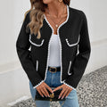 Damen Boxy-Jacke mit Taschen und kontrastierenden Details - J&B - 1 - Jasminaboutique.com
