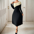 Damen Midikleid mit asymmetrischem One-Shoulder-Design und figurbetontem Schnitt - J&B - 3 - Jasminaboutique.com