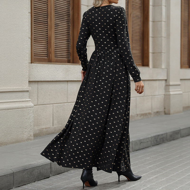 Maxikleid Damen mit V-Ausschnitt und schmaler Taillierung - J&B - 4 - Jasminaboutique.com
