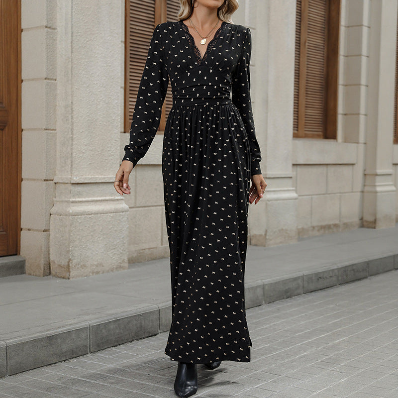 Maxikleid Damen mit V-Ausschnitt und schmaler Taillierung - J&B - 6 - Jasminaboutique.com