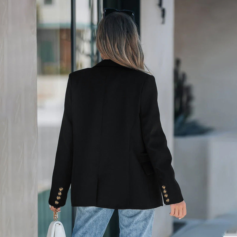 Damen Doppelreihiger Blazer mit taillierter Silhouette & Zierknopfleiste - J&B - 4 - Jasminaboutique.com