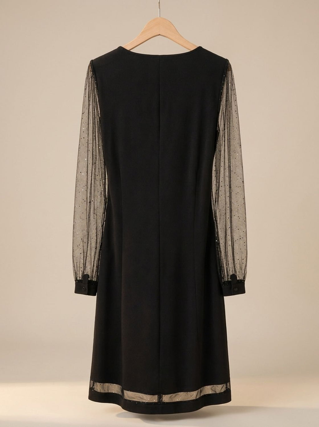 Kleid Damen mit V-Ausschnitt und glitzernden Ärmeln - J&B - 5 - Jasminaboutique.com