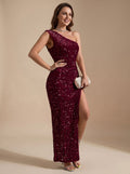 Maxikleid Damen mit asymmetrischem Schnitt und hohem Schlitz - J&B - 1 - Jasminaboutique.com