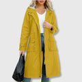 Lange Jacke Damen mit Kapuze und praktischen Taschen - J&B - 2 - Jasminaboutique.com