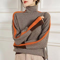 Pullover Damen mit Rollkragen und grafischem Muster - J&B - 1 - Jasminaboutique.com