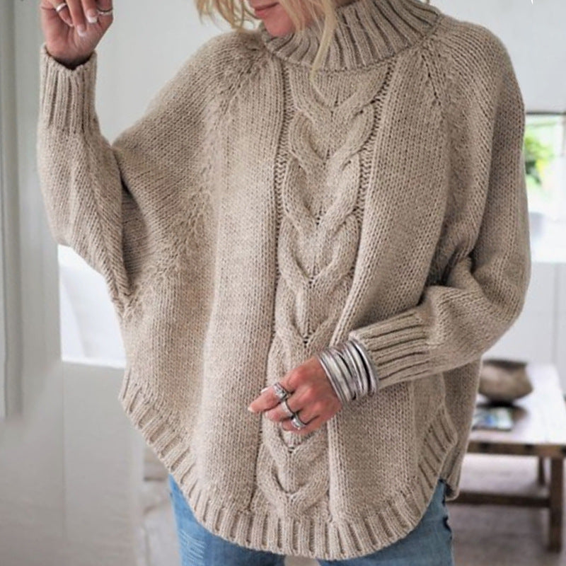 Damen Pullover mit Stehkragen und Zopfmuster - J&B - 5 - Jasminaboutique.com