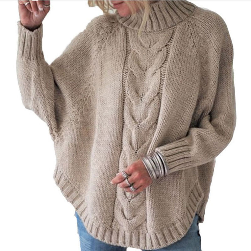 Damen Pullover mit Stehkragen und Zopfmuster - J&B - 7 - Jasminaboutique.com