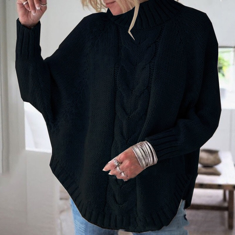 Damen Pullover mit Stehkragen und Zopfmuster - J&B - 8 - Jasminaboutique.com