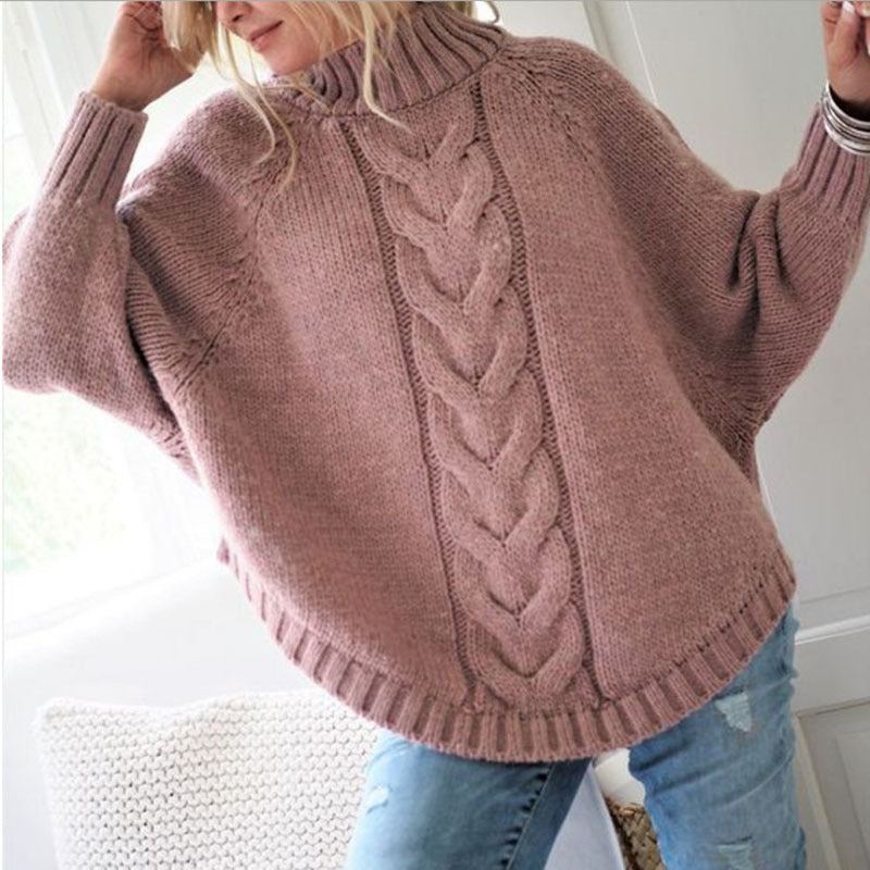Damen Pullover mit Stehkragen und Zopfmuster - J&B - 10 - Jasminaboutique.com