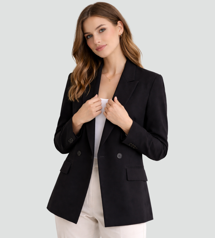 Damen Blazer - Eleganter Schnitt mit doppelter Knopfleiste - J&B - 5 - Jasminaboutique.com