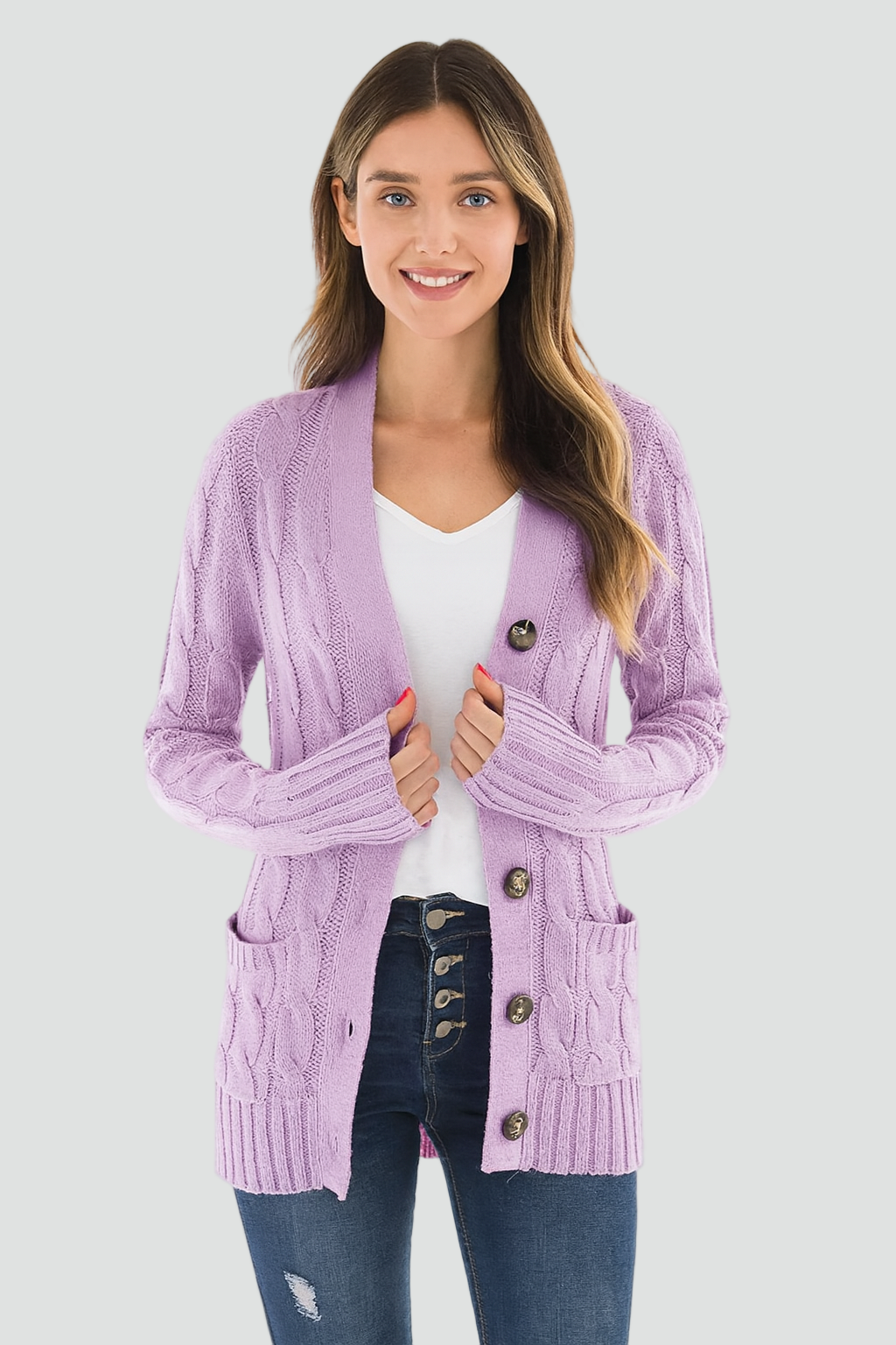 Damen Cardigan - Lässiger Schnitt mit Knopfleiste - J&B - 1 - Jasminaboutique.com