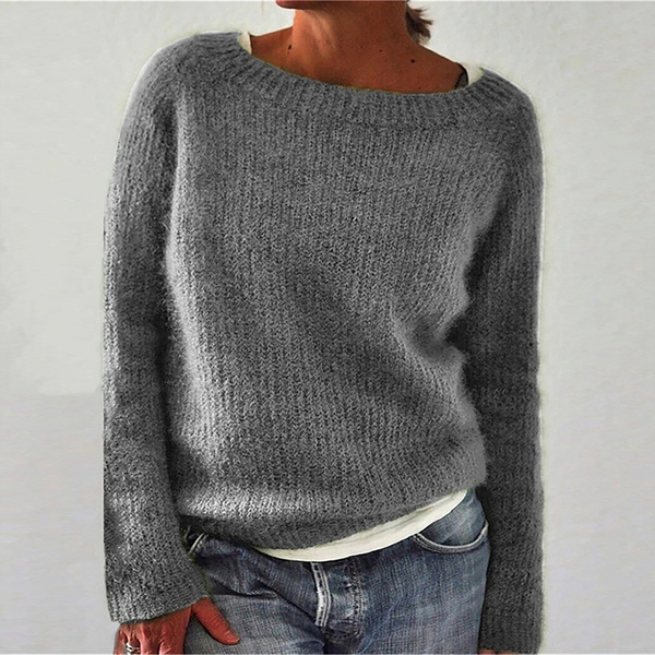 Pullover Damen - Lockere Passform mit weitem Ausschnitt - J&B - 1 - Jasminaboutique.com