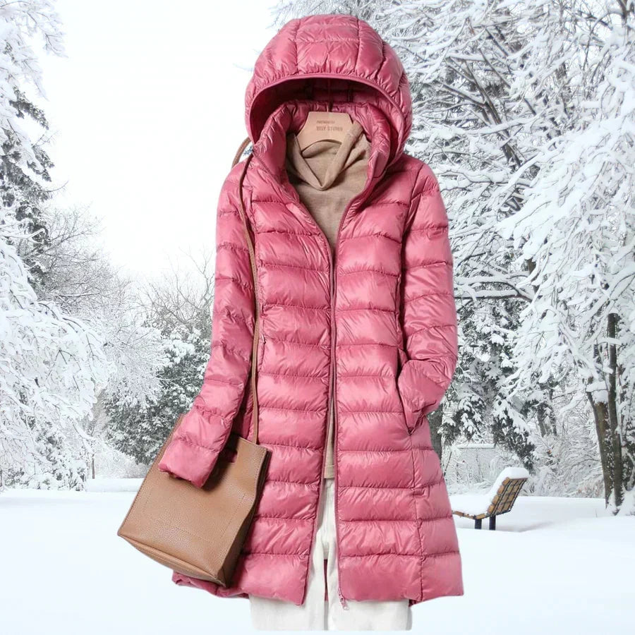 Winterjacke Damen mittellang mit Kapuze und taillierter Passform - J&B - 5 - Jasminaboutique.com