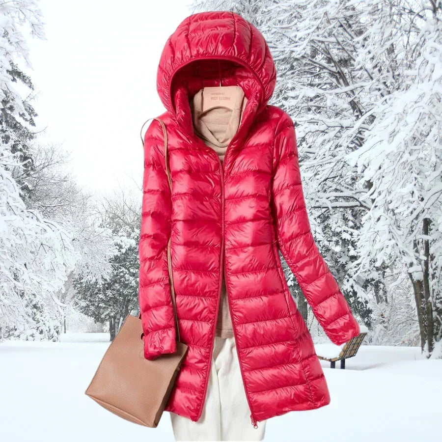 Winterjacke Damen mittellang mit Kapuze und taillierter Passform - J&B - 6 - Jasminaboutique.com